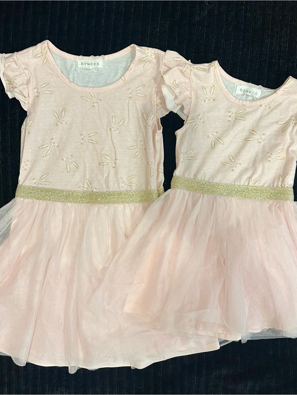 Light Pink Tulle Dress bundle with Gold Sparkle Waist